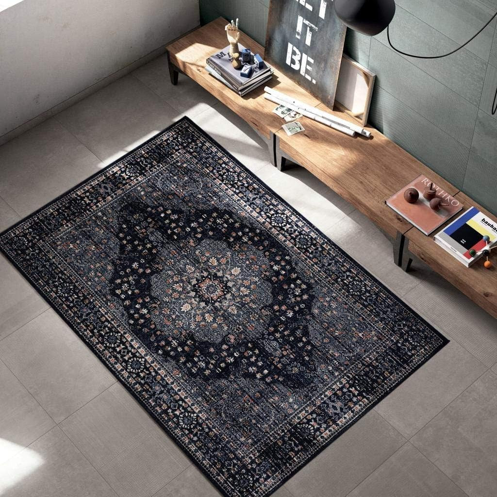 Waterloo Navy Oriental 5X7 Area Rug