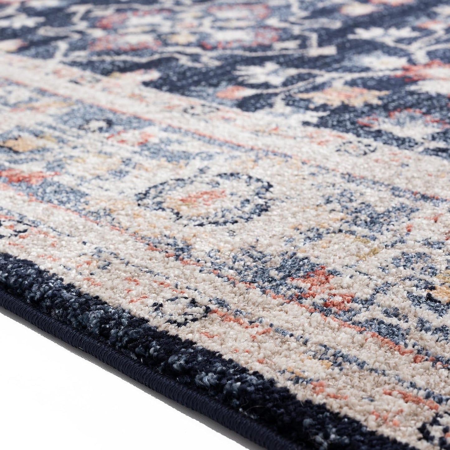 Floral Indoor Navy 5X7 Area Rug