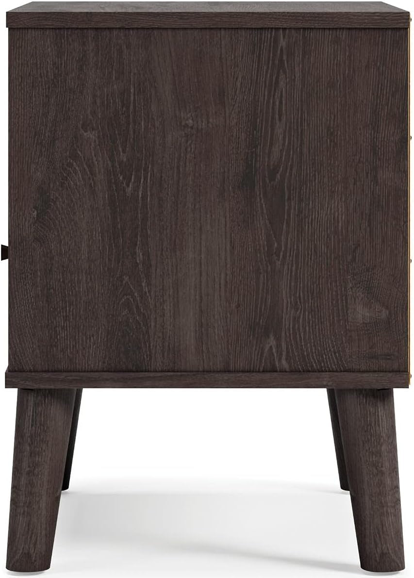 Sleek Black Modern Nightstand with Drawer - Piperton Sugarberry Replica