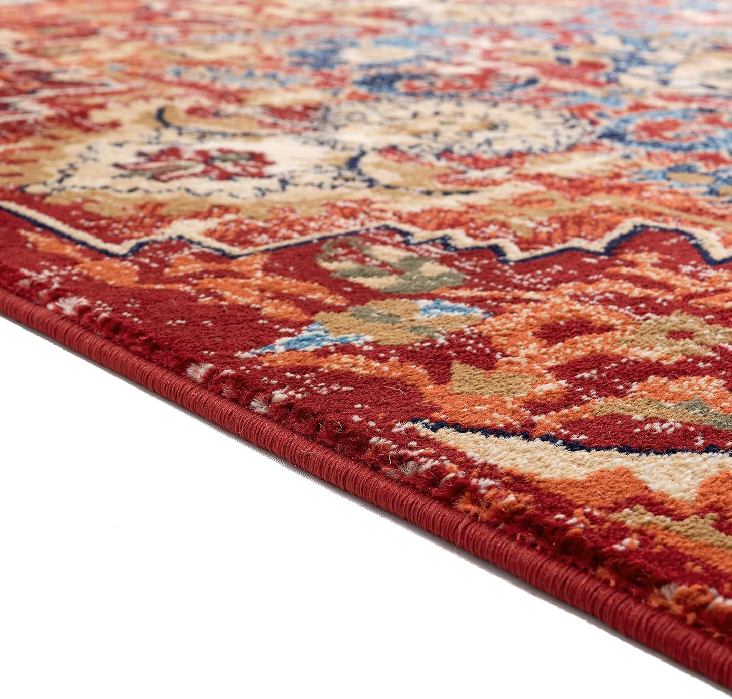 Geometric Diamond Shaped Red 5X7 Area Rug