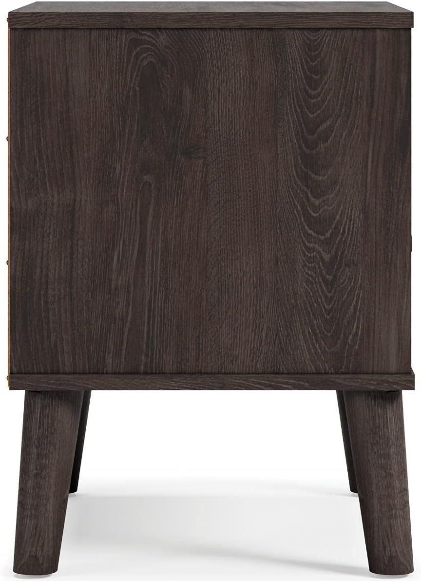 Sleek Black Modern Nightstand with Drawer - Piperton Sugarberry Replica