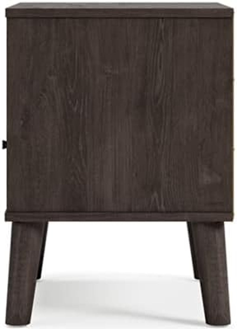 Sleek Black Modern Nightstand with Drawer - Piperton Sugarberry Replica