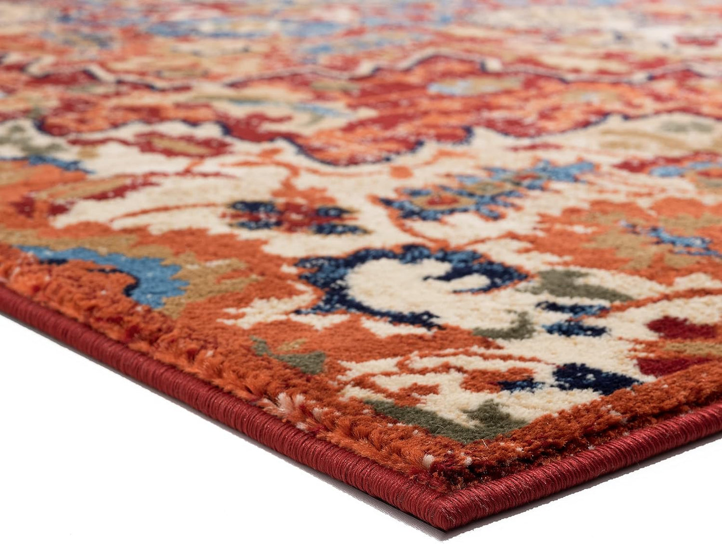 Geometric Diamond Shaped Red 5X7 Area Rug