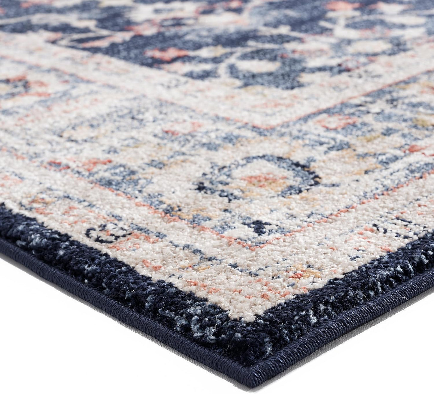 Floral Indoor Navy 5X7 Area Rug