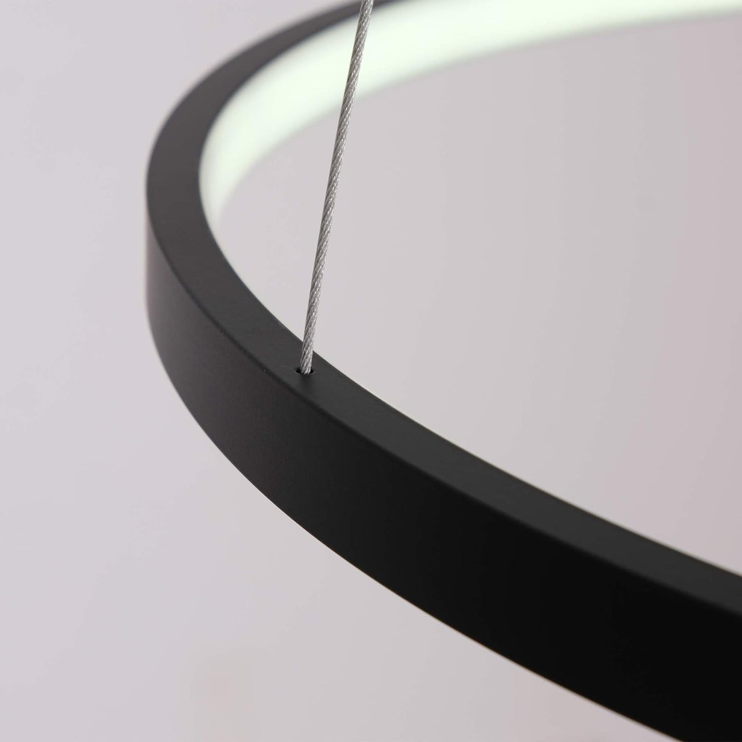 Dimmable Modern LED 3-Ring Chandelier - Sleek Ceiling Light for Dining Room, Living Room, and Bedroom - Contemporary Black & Cool White Design