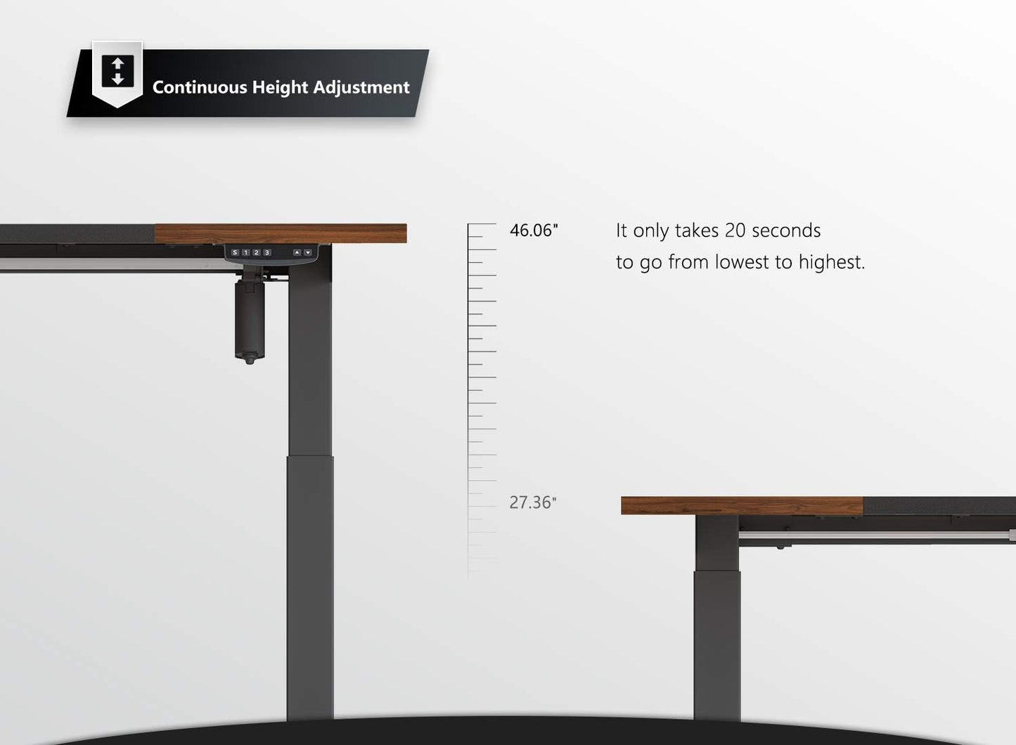 55 X 24 Height Adjustable Electric Standing Desk with Pencil Holder, Stand up Desk, Sit Stand Desk with Espresso and Black Top and Black Frame