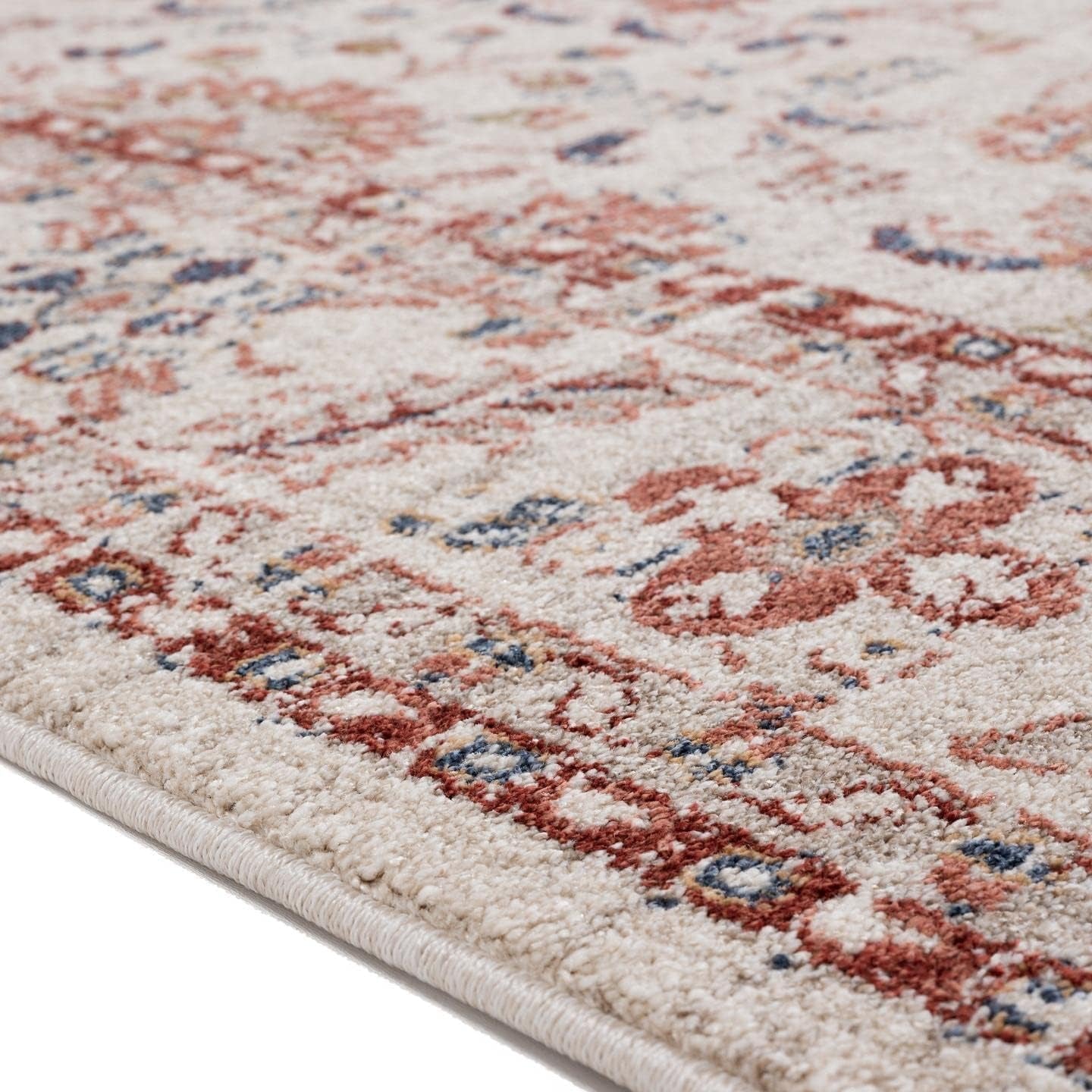 Contemporary Oriental Cream 5X7 Area Rug Non-Shedding Carpet