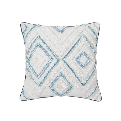 New Blue Geometric Tufted Pillowcase with Long Waist Pillowcase Bedroom Sofa Double Pillow Baby Pillows Cute Pillow 30X100Cm