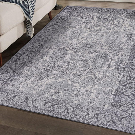 Manhattan Collection Oriental Grey 5X7 Area Rug 1564