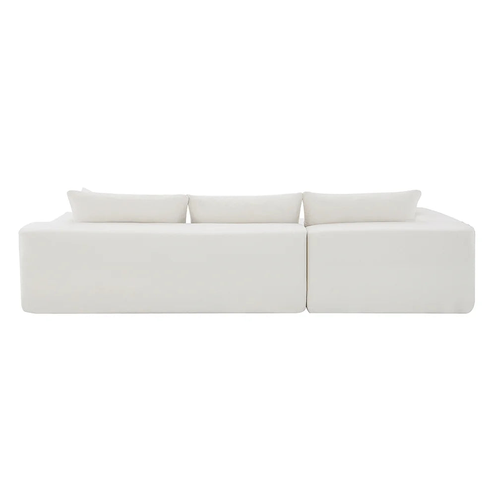 Convertible Modular Sectional Sofa L Shaped Reversible Couch Chenille Sleeper Combination Sofa for Living Room,Cream(No Metal Frame,Foam + Pocket Spring Fill)