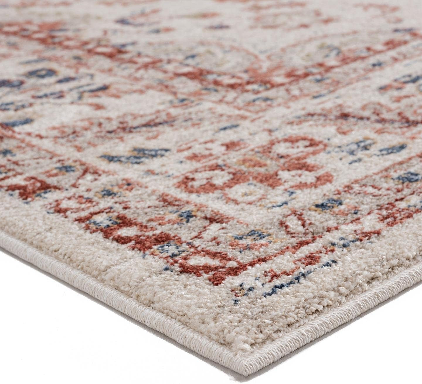 Contemporary Oriental Cream 5X7 Area Rug Non-Shedding Carpet