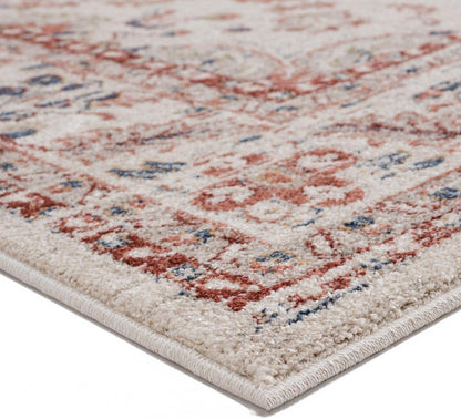 Contemporary Oriental Cream 5X7 Area Rug Non-Shedding Carpet