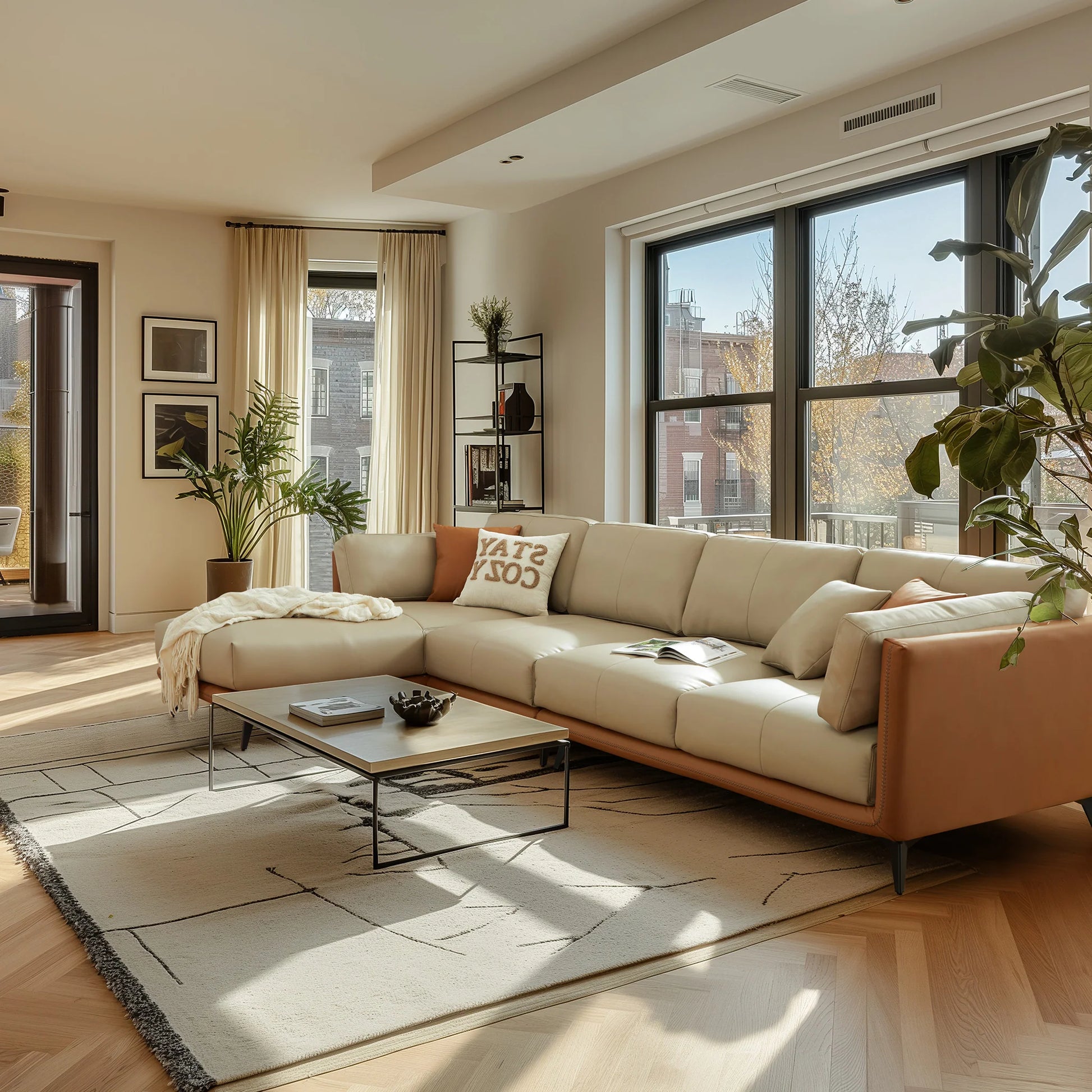 All-Leather Sectional