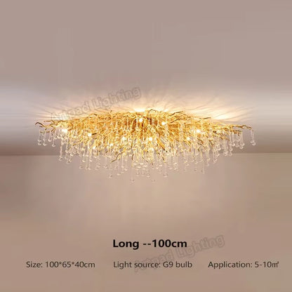 Modern Branch Crystal Chandeliers Gold Luxury Lighting Chandelier for Bedroom Dining Living Room Kitchen Light