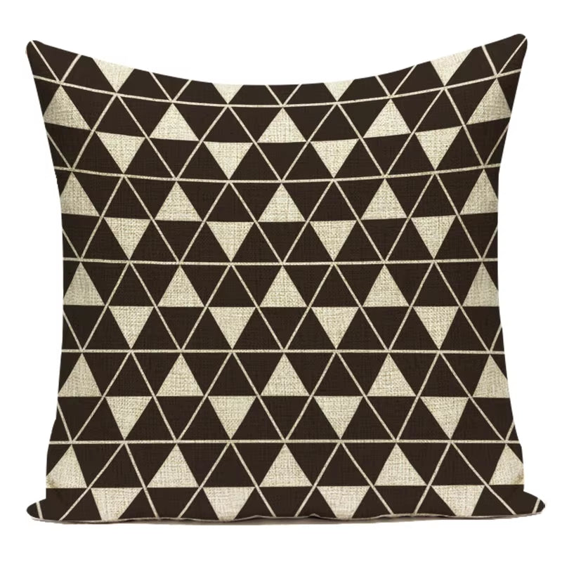 Black White Decorative Throw Pillows Case Geometric Sofa Cushion Cover Polyester Pillowcase Cover for Sofa Home Bedroom