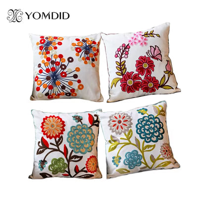 Hot New National Style Sofa /Carcushions Flowers and Fashion Pillows Decorate Hand-Embroidered Almofadas