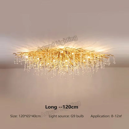 Modern Branch Crystal Chandeliers Gold Luxury Lighting Chandelier for Bedroom Dining Living Room Kitchen Light