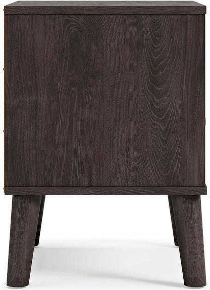 Sleek Black Modern Nightstand with Drawer - Piperton Sugarberry Replica