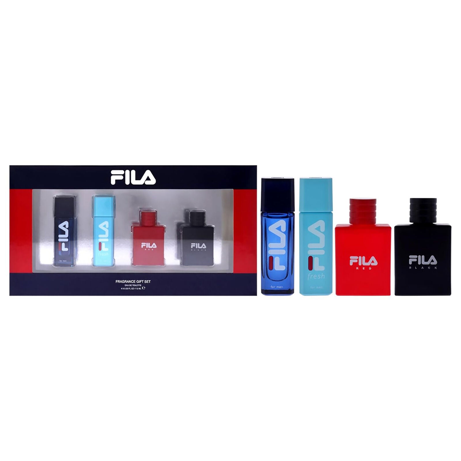 Fila Mens Cologne Gift Set - Fila Fresh, Fila Black, Fila Red - 3 Pc EDT