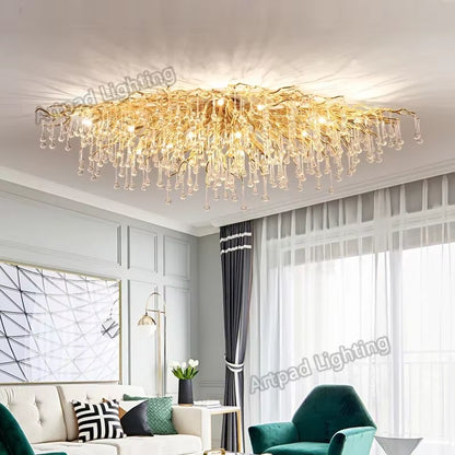 Modern Branch Crystal Chandeliers Gold Luxury Lighting Chandelier for Bedroom Dining Living Room Kitchen Light