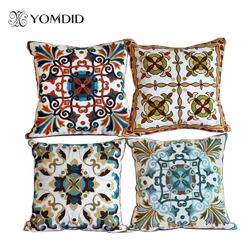 Hot New National Style Sofa /Carcushions Flowers and Fashion Pillows Decorate Hand-Embroidered Almofadas