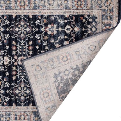Floral Indoor Navy 5X7 Area Rug