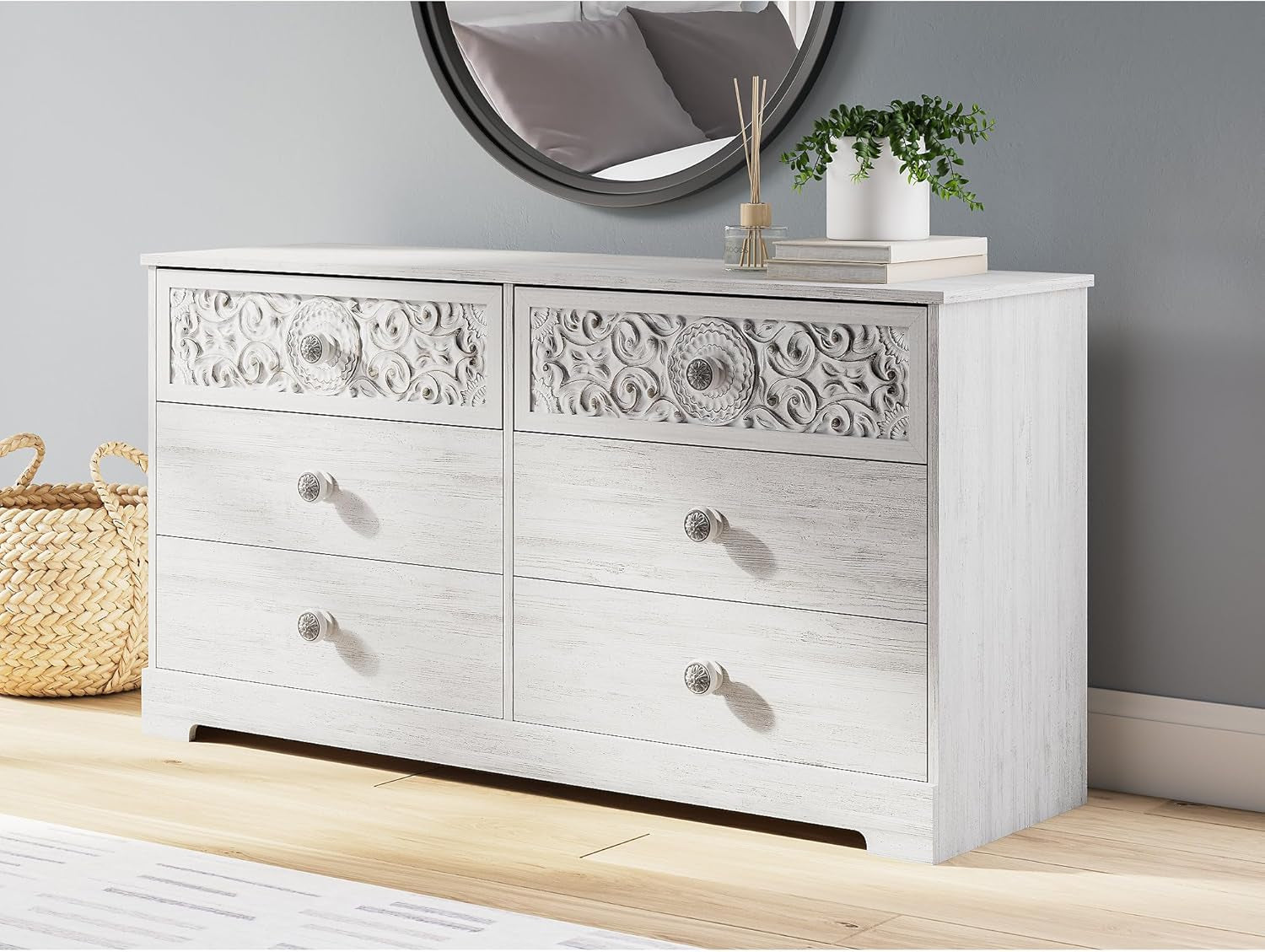 Paxberry Boho Dresser, Whitewash