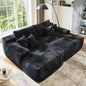 80" Cloud Sectional Couch Sofa Bed,Luxury Deep Seat Plush Corduroy Lounge Oversized Chaise Lounge Sofa Indoor