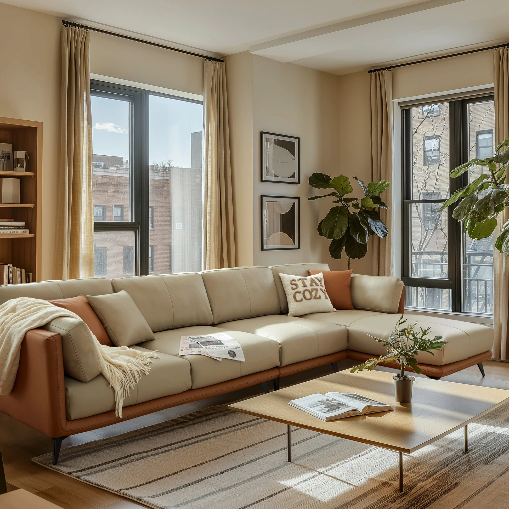 All-Leather Sectional