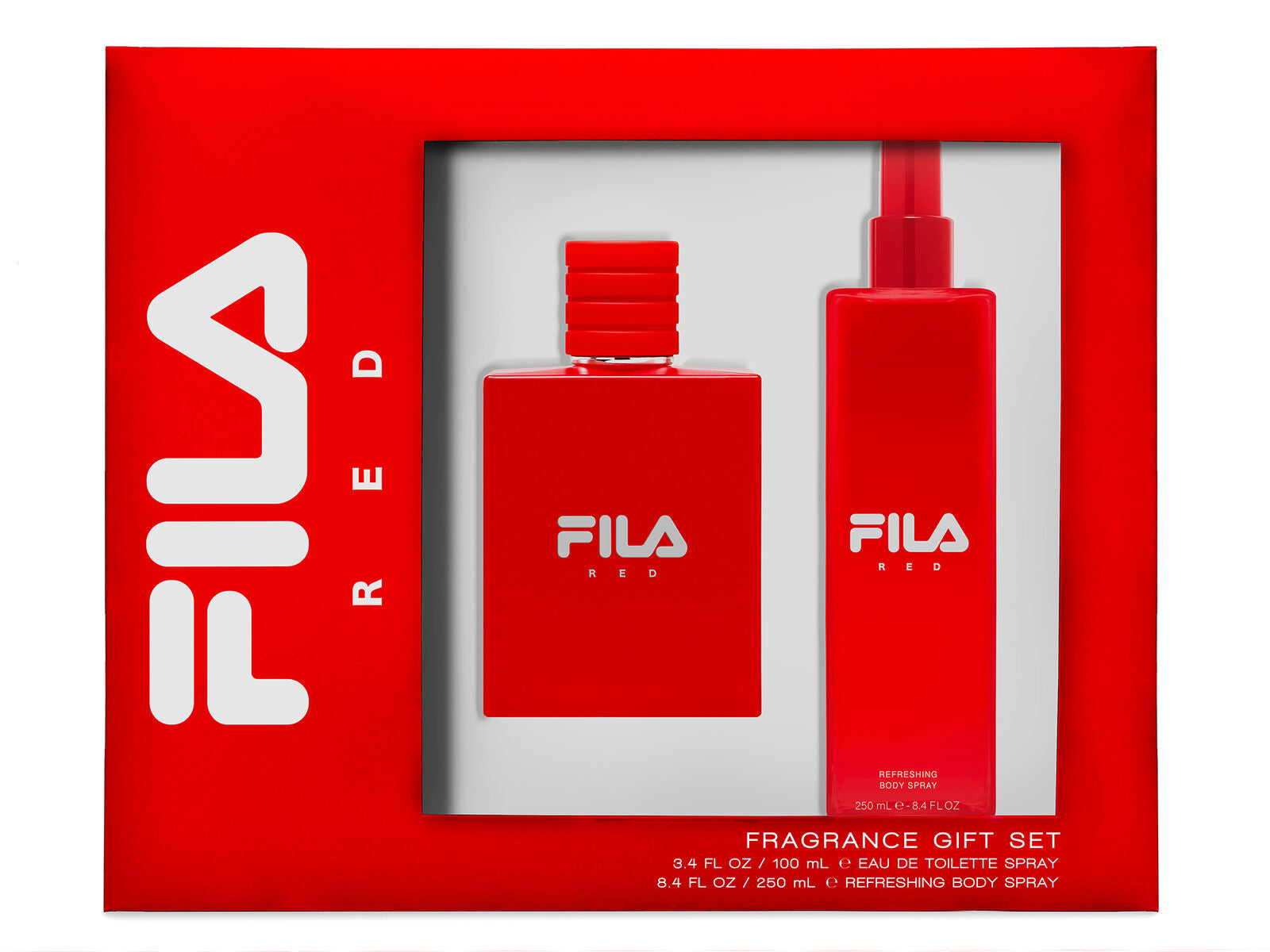 Fila Red - Cologne and Body Spray for Men - 2 Pc Mens Cologne Gift Set