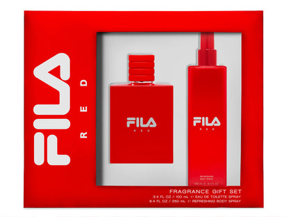 Fila Red - Cologne and Body Spray for Men - 2 Pc Mens Cologne Gift Set