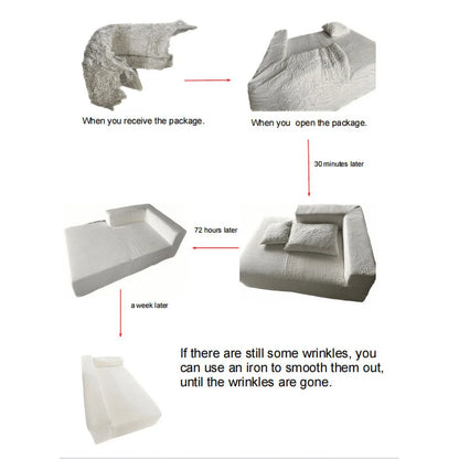 Convertible Modular Sectional Sofa L Shaped Reversible Couch Chenille Sleeper Combination Sofa for Living Room,Cream(No Metal Frame,Foam + Pocket Spring Fill)