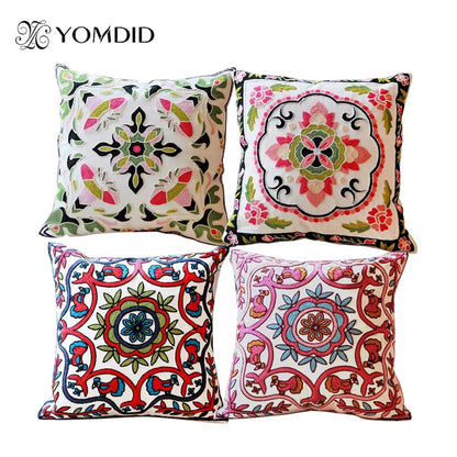 Hot New National Style Sofa /Carcushions Flowers and Fashion Pillows Decorate Hand-Embroidered Almofadas