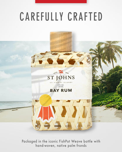 Bay Rum Aftershave and Cologne | Made with Bay Leaves from the Virgin Islands | Bay Leaf after Shave Fragrance for Men | (4 Oz Splash Bottle)