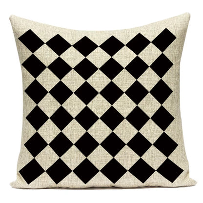 Black White Decorative Throw Pillows Case Geometric Sofa Cushion Cover Polyester Pillowcase Cover for Sofa Home Bedroom