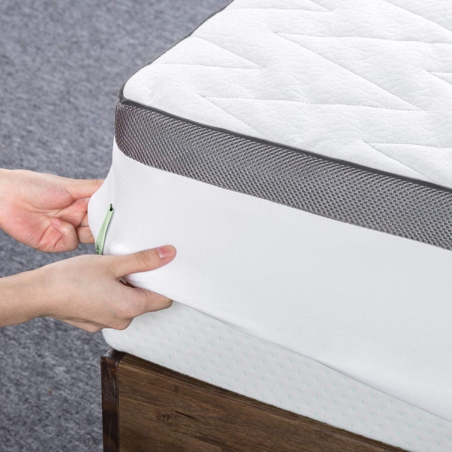 1.5 Inch Luxury Torsotec Memory Foam Mattress Topper with Removable Cover, Pressure-Relieving Design, Queen