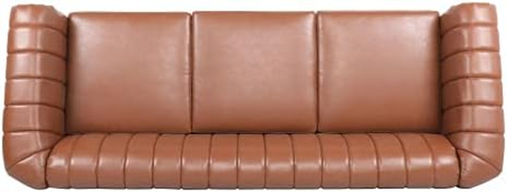 Chesterfield Sofa, 3 Seater Sofa PU Leather with Rolled Arm Studded Decoration Rotating Solid Wood Legs Couches for Living (Bronze)