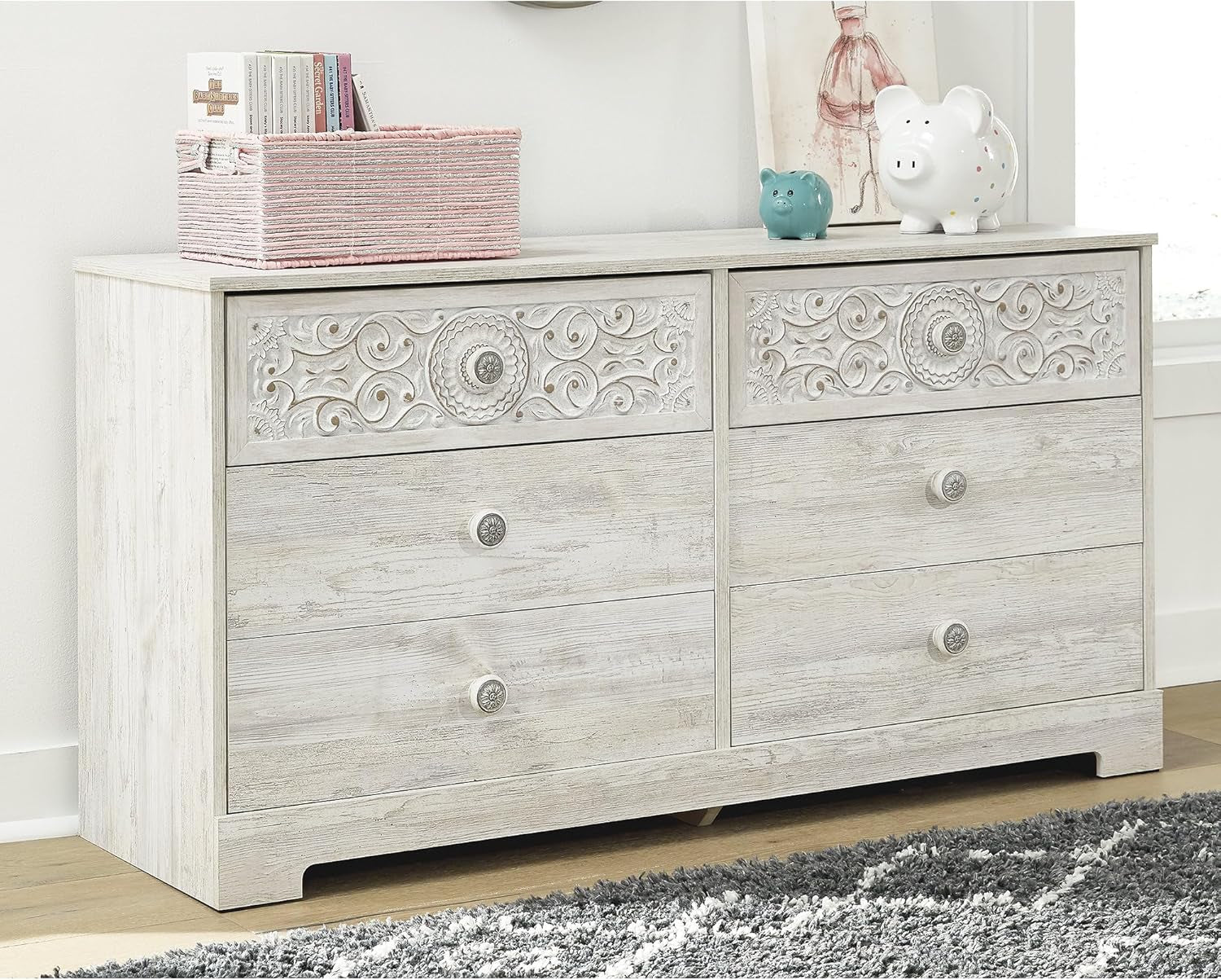 Paxberry Boho Dresser, Whitewash