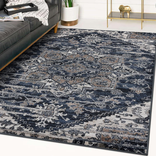 Persian Rugs Taba Collection 7052 Premium Oriental Blue 8X10 Area Rug, Traditional Rug