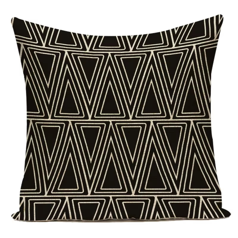 Black White Decorative Throw Pillows Case Geometric Sofa Cushion Cover Polyester Pillowcase Cover for Sofa Home Bedroom