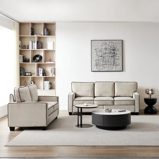 81'' Upholstered Sofa with Loveseat Storage