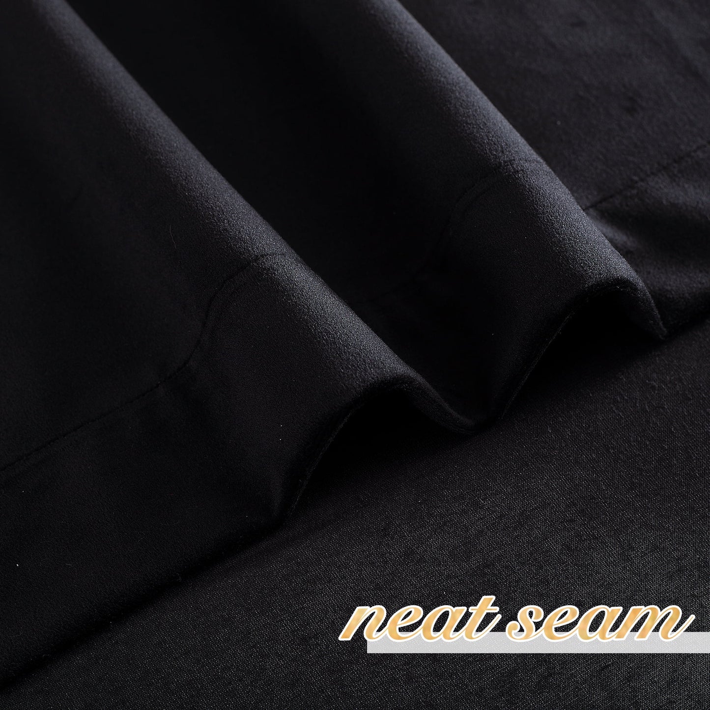 Black Velvet Curtains, 2 Panels Room Darkening Noise Reduced Thermal Insulated Rod Pocket Treatment Window 52X102 Inch