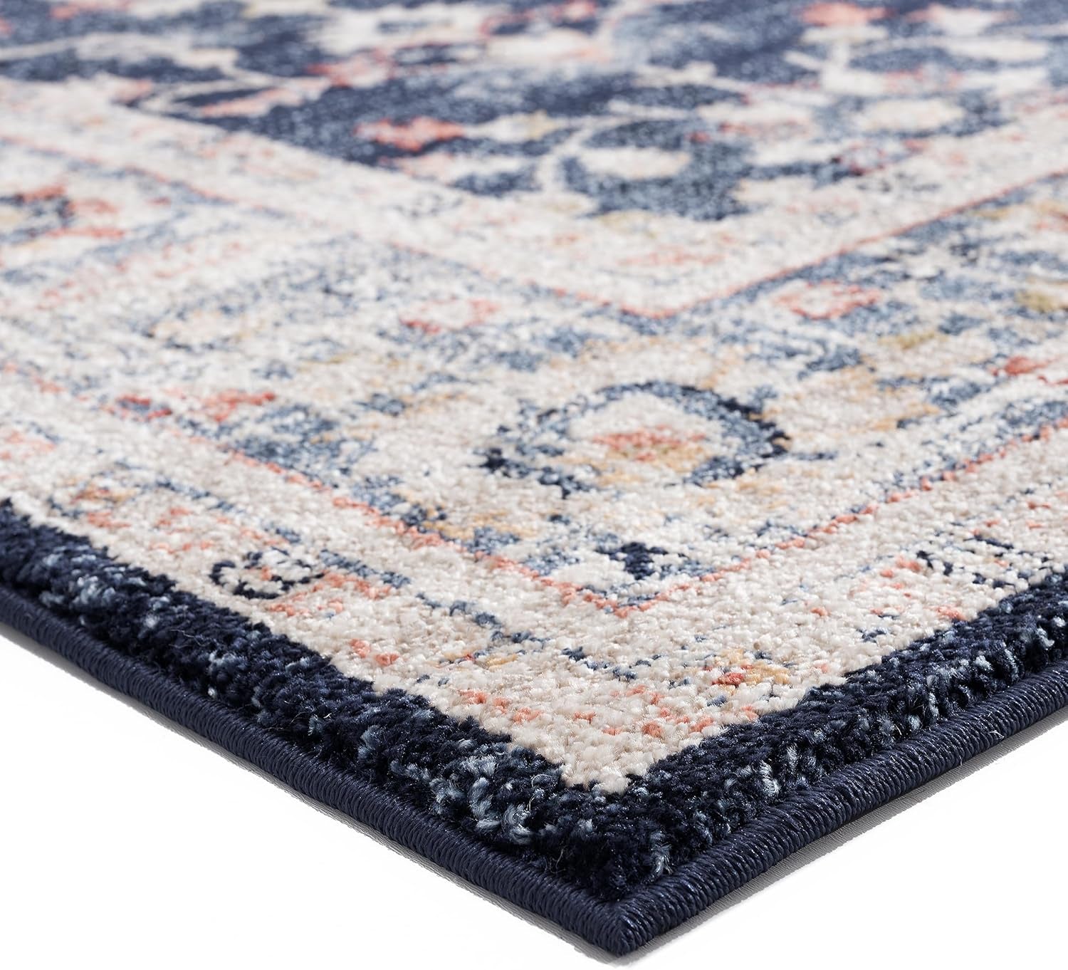 Floral Indoor Navy 5X7 Area Rug