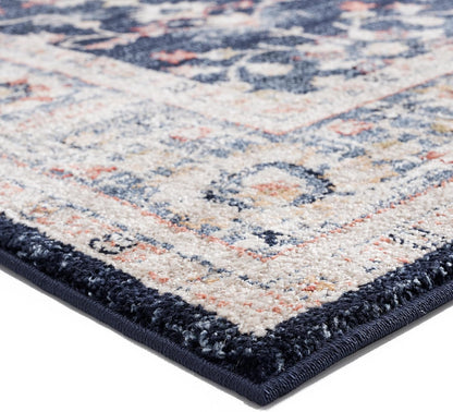 Floral Indoor Navy 5X7 Area Rug
