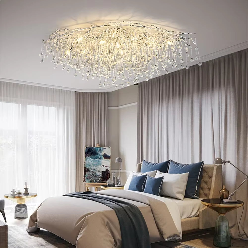 Modern Branch Crystal Chandeliers Gold Luxury Lighting Chandelier for Bedroom Dining Living Room Kitchen Light