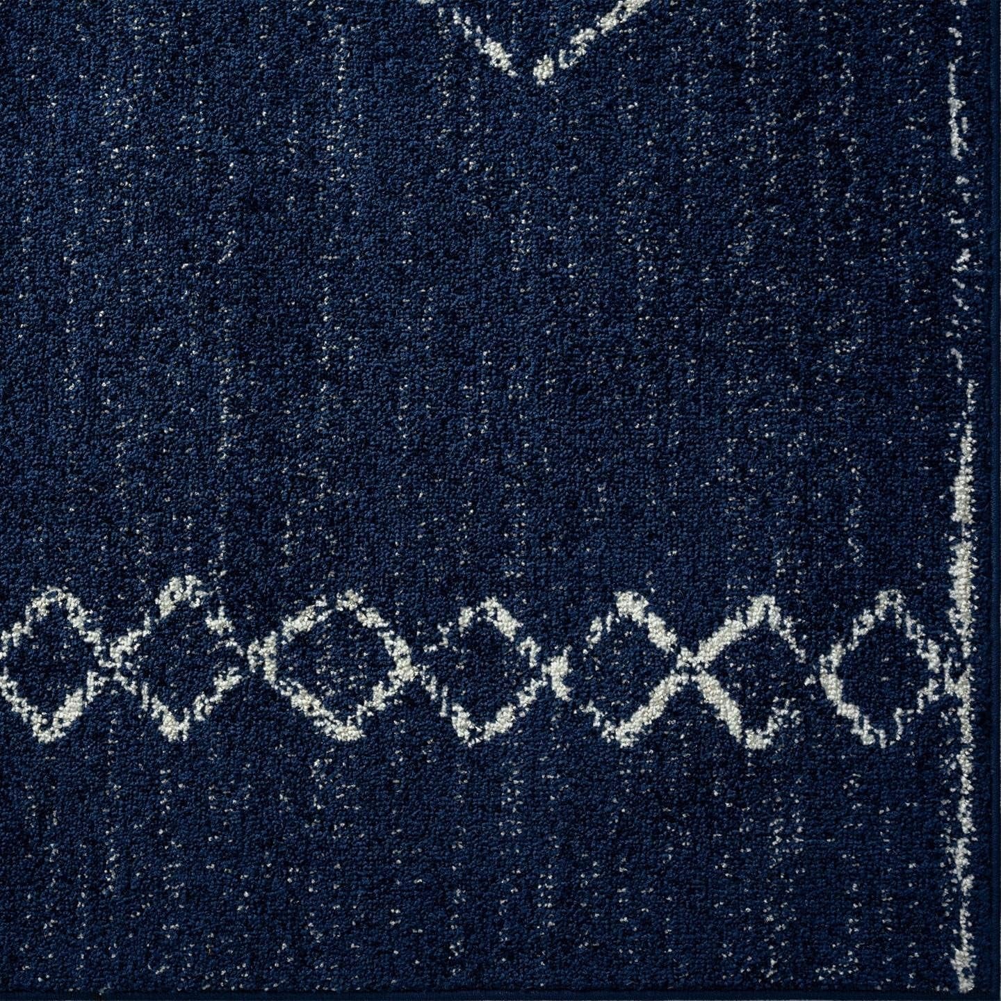Daphnes Navy 5X7 Boho Moroccan Geometric Area Rug 2735