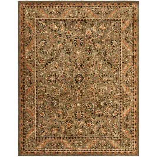 Luxe Antiquity Olive & Gold 10x14 Ft. Border Area Rug for Elegant Spaces
