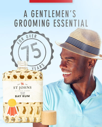 Bay Rum Aftershave and Cologne | Made with Bay Leaves from the Virgin Islands | Bay Leaf after Shave Fragrance for Men | (4 Oz Splash Bottle)