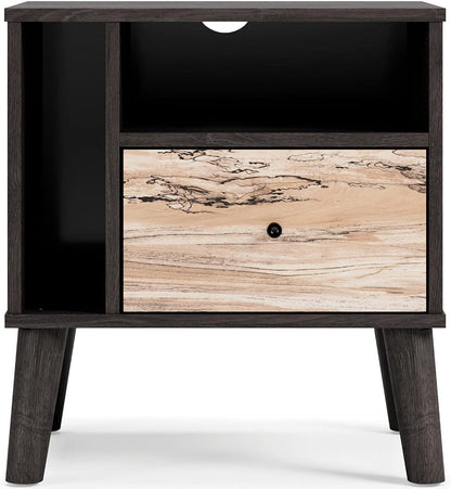 Sleek Black Modern Nightstand with Drawer - Piperton Sugarberry Replica