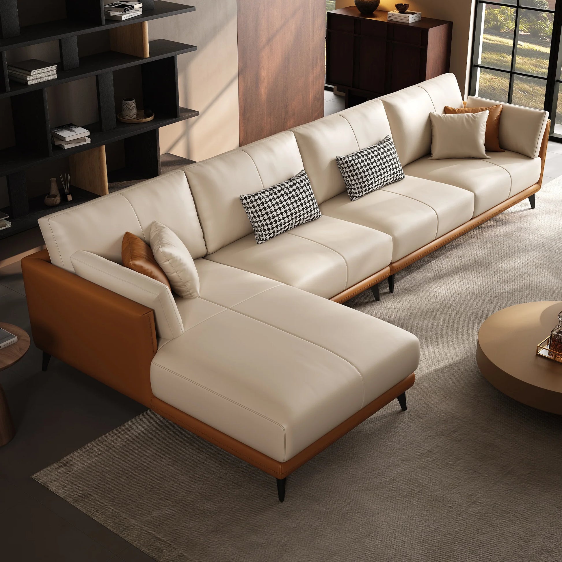 All-Leather Sectional